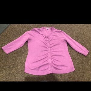 EUC Harve Bernard Pink Women's Open-Front Cardigan (L, Preppy) sweater top